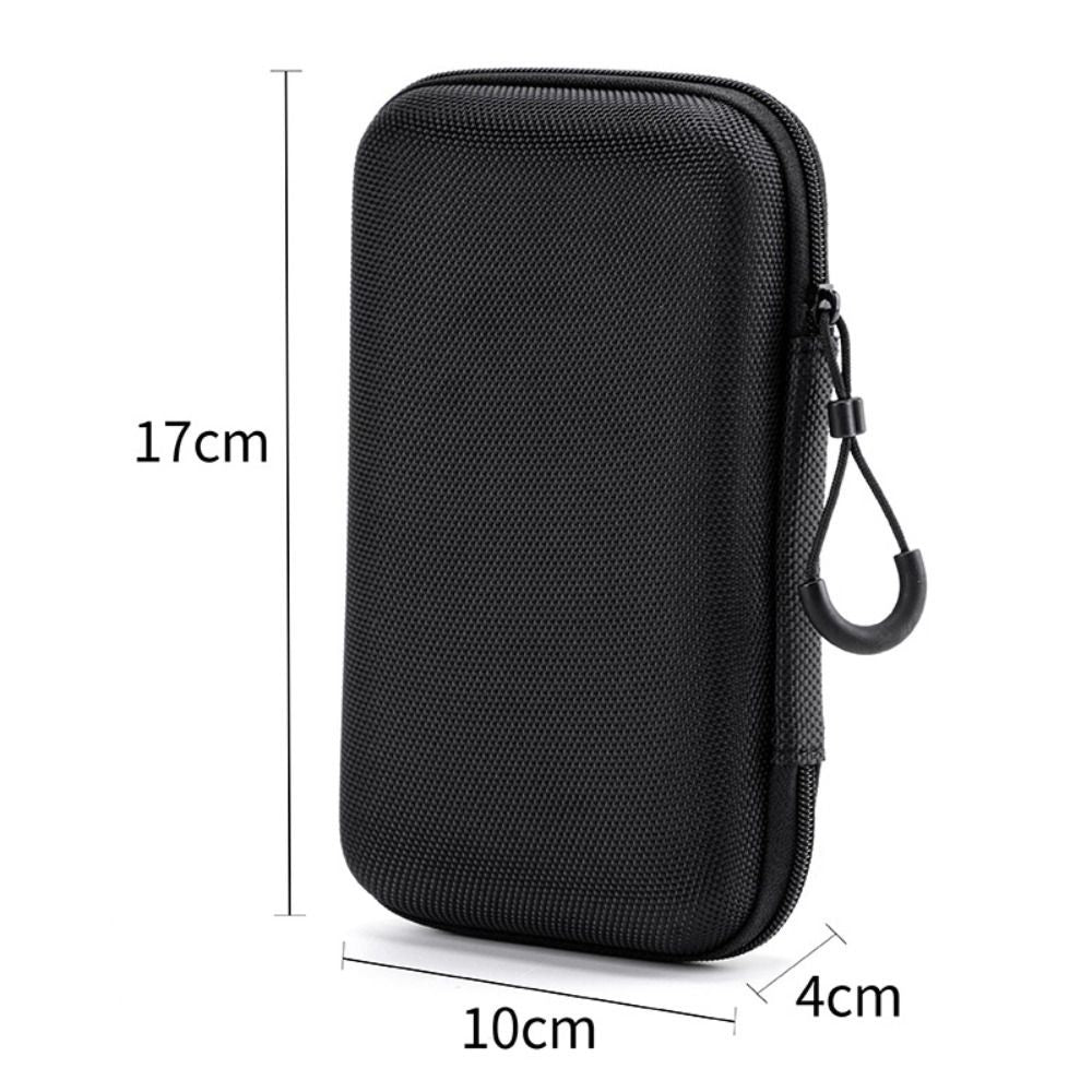 Black Zipper Earphone Case Hard Shell Pouch Carrying Bag  for Earphone