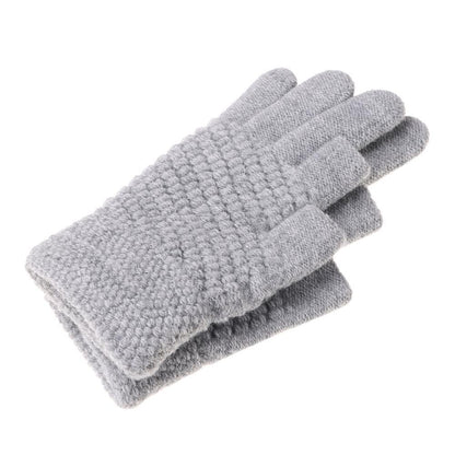 Women Elastic Soft Touch Screen Mittens Thick Warm Arm Warmers Knitted Gloves