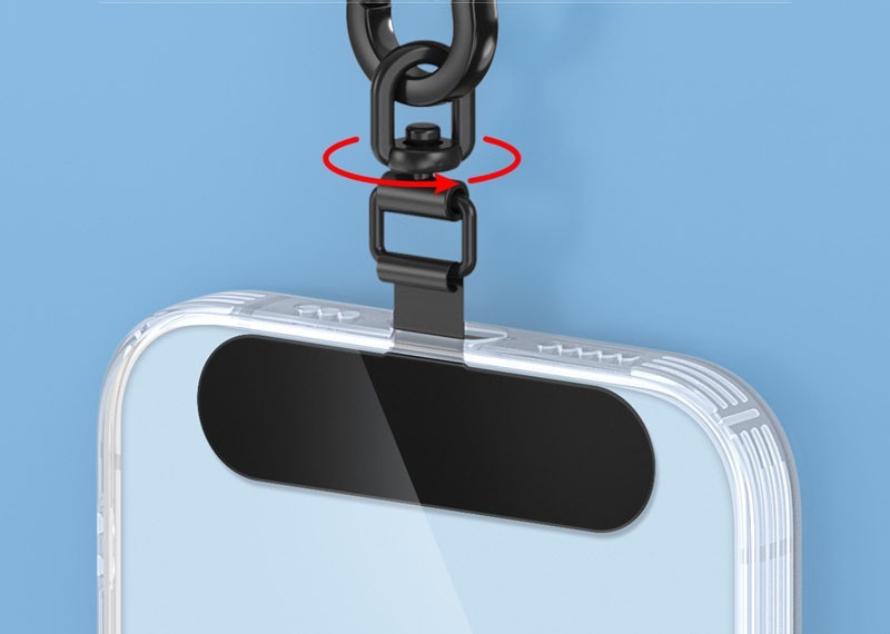 1xMetal Phone Lanyard Patch Clip Tab Universal Tether Strap Holder Compatible with iPhone AU