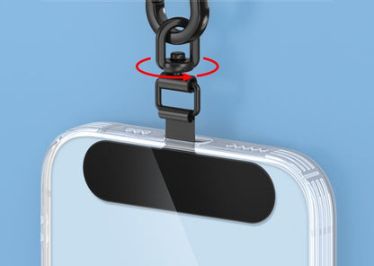 1xMetal Phone Lanyard Patch Clip Tab Universal Tether Strap Holder Compatible with iPhone AU