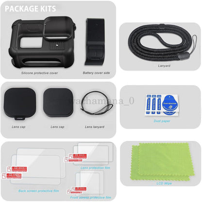 Black Silicone Sleeve Protective Case Cover Compatible with GoPro Hero 13 Accessories