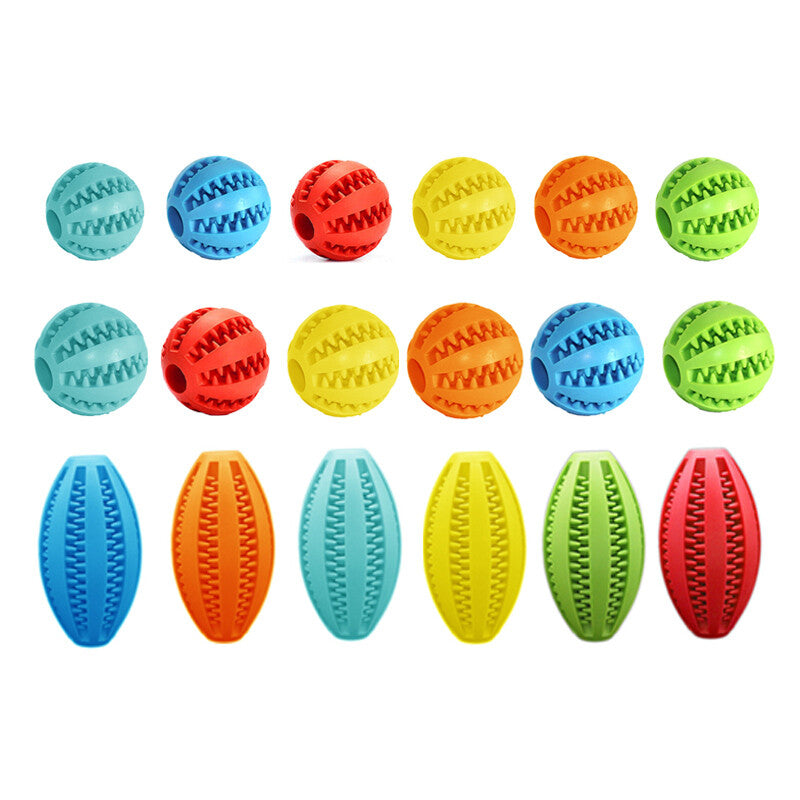 Rubber Dental Chew Ball For Dogs Cats Teething Cleaning Toy Small Pet Play Tool