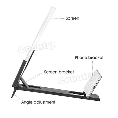 14'' Folding Mobile Phone Screen Magnifier 3D HD Amplifier Stand Bracket Enlarge