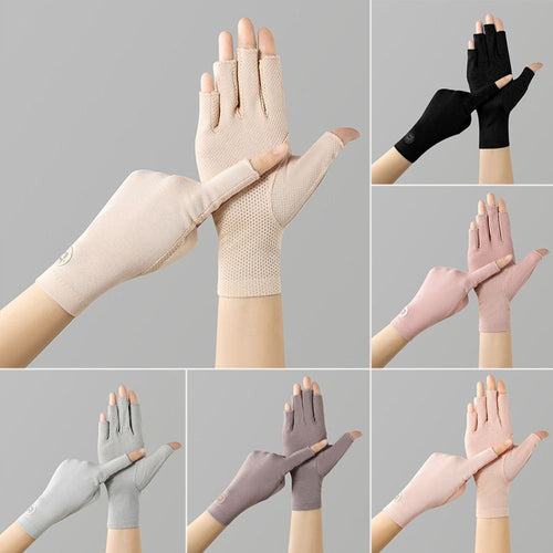Thin Sun Protection Gloves Cotton Touch Screen Gloves Anti-UV Mittens  Outdoor