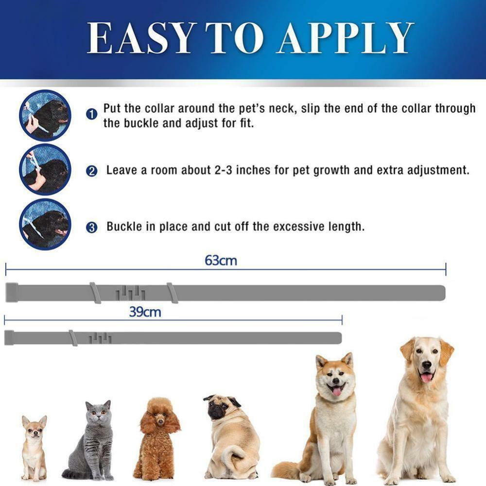 62cm Glow in the dark Collar Dog Cat Ticks & Flea Treatment 8 Months Protection