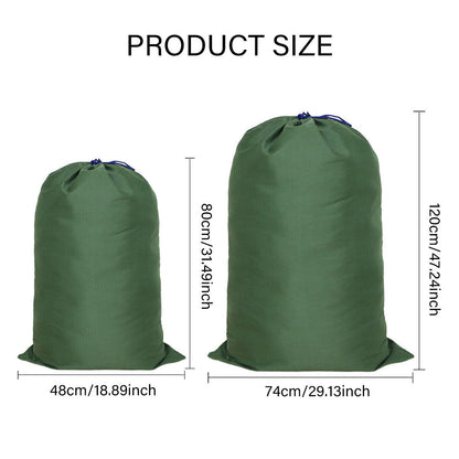 Canvas Drawstring Large Bag Pouch Clothes Craft Storage Laundry Army Green AU