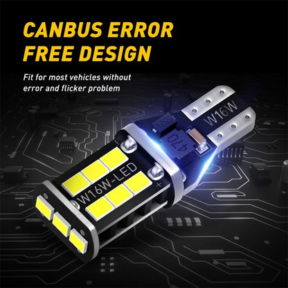 2X White AUXITO LED Bulbs Car Reverse Backup Light 912 921 T15 W16W Canbus 6500K