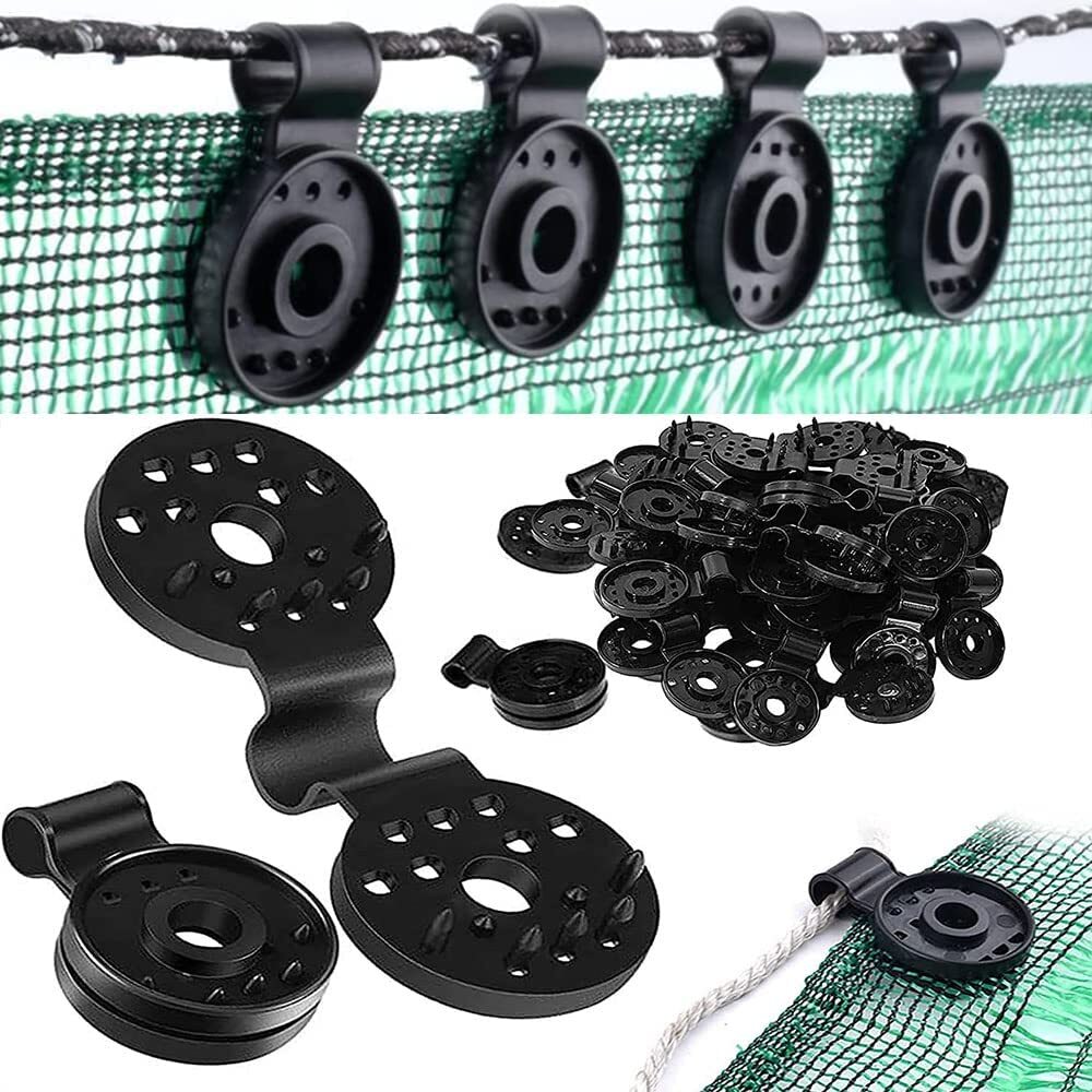 UP 100X Shade Cloth Plastic Clips Round Plastic Black Clips for Sun Shade Net AU
