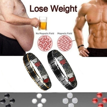 Mens Double Strong Magnetic Therapy Bracelet Arthritis Pain Relief Jewelry AU