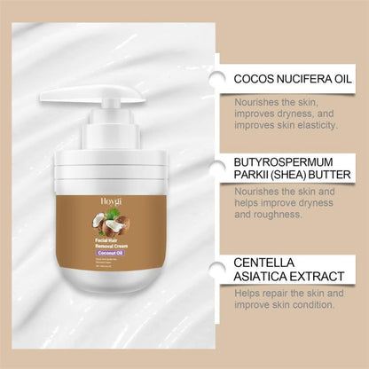 Facial Depilatory Cream, Coconut Hair Remover for Upper Lip and Chin for Women