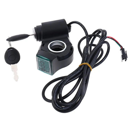 Bicycle With Key Battery Level Display E-Bike Thumb Throttle Power Switch Lock