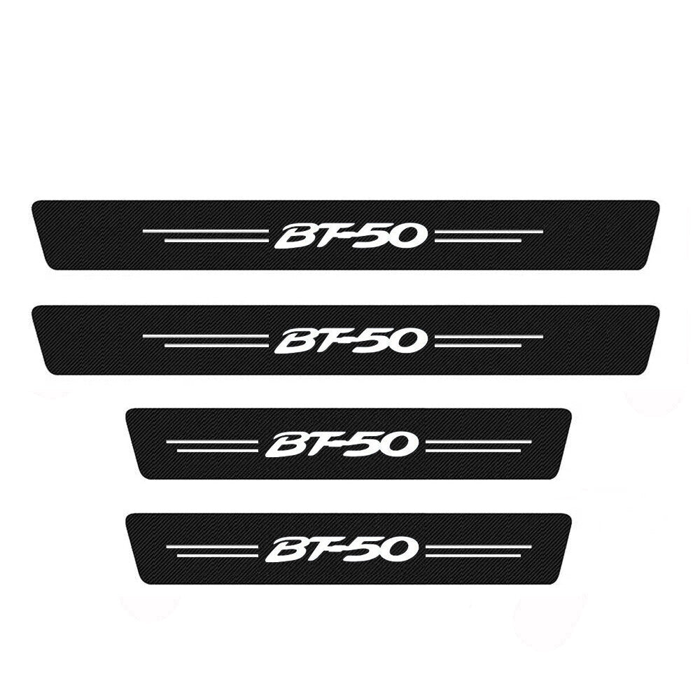 4pcs Compatible with Mazda BT-50 Car Door Sill plate Scuff Carbon Fiber Sticker Protector