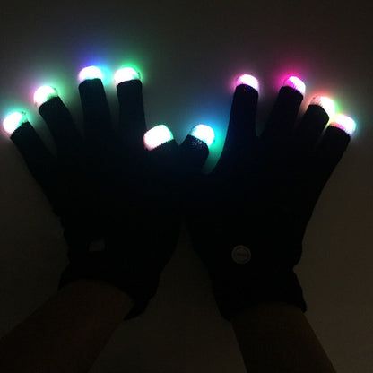 Flashing Gloves Glow 7 Mode LED Rave Light Finger Lighting Mitt Party Glow Games