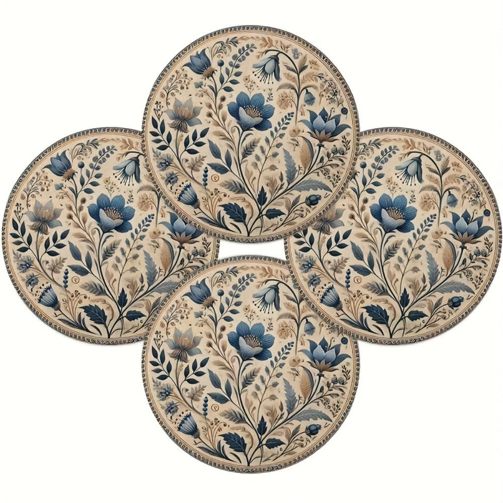 Middle East Style Floral Table Placemat Embroidery Round Dining Mat  Home Decor