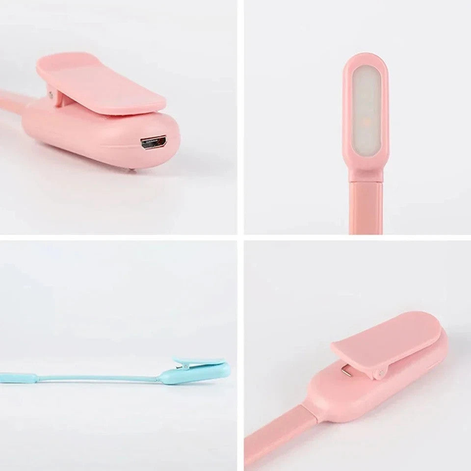 Mini Portable Clip-On Reading Lamp LED Night Light Book Light 3 Modes Brightness