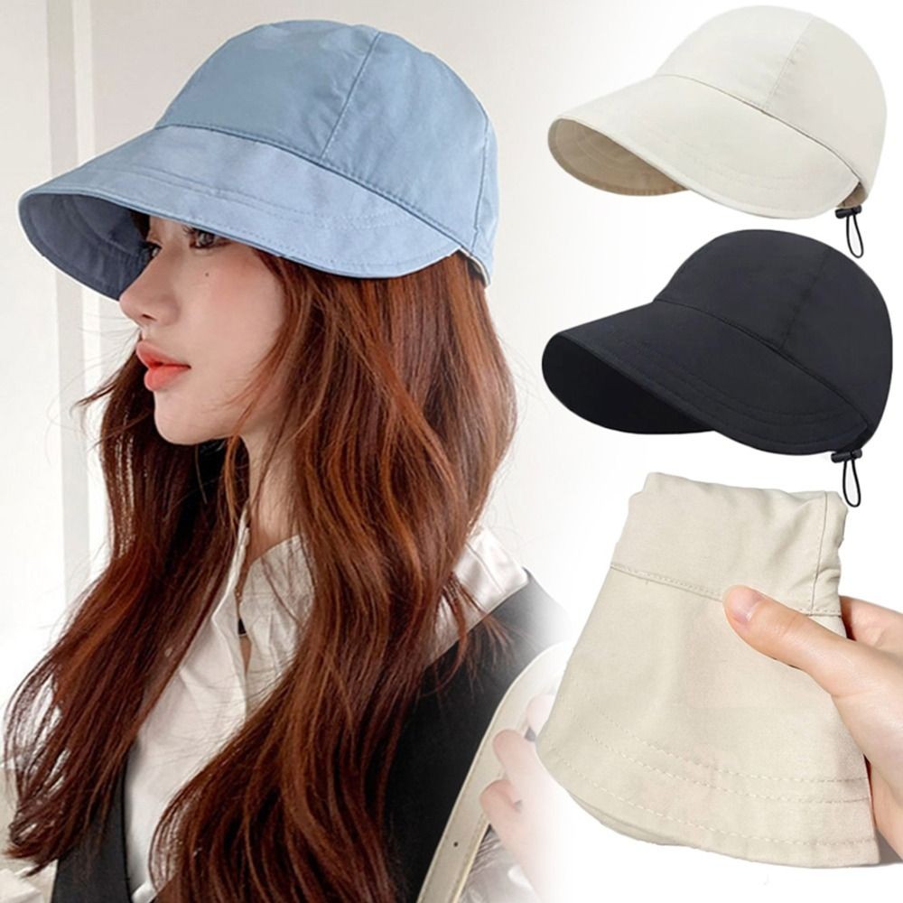 Wide Brim Sun Hat Ponytail Bucket Hat Summer Quick-drying Visors  Men Women