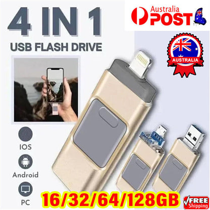 4 in 1 Memory Photo Stick USB 3.0 Flash Drive Type for iPhone Android iPad AU