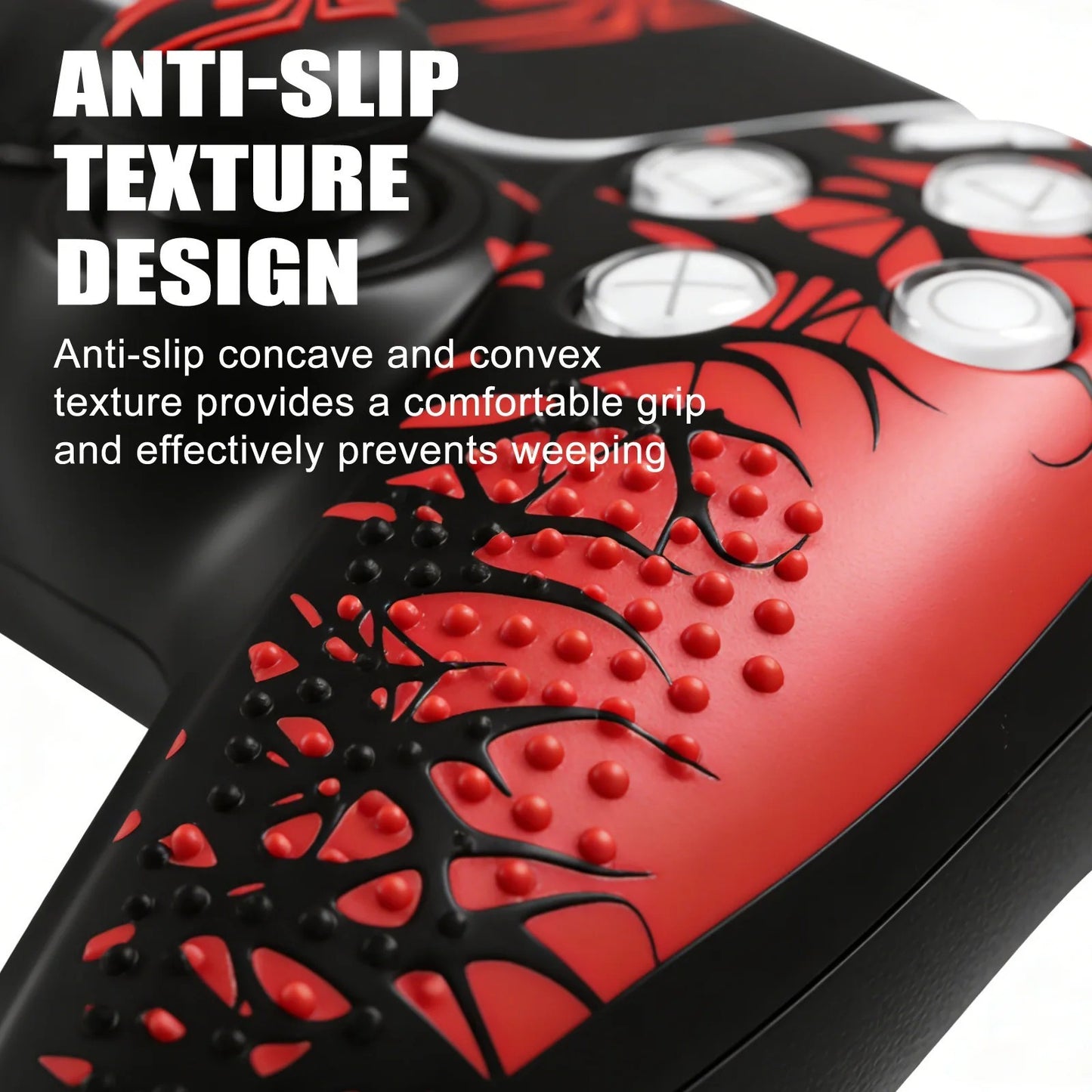 Anti-Slip Silicone Cover Skin Compatible For PS5 Controller with Thumb Grip Cap