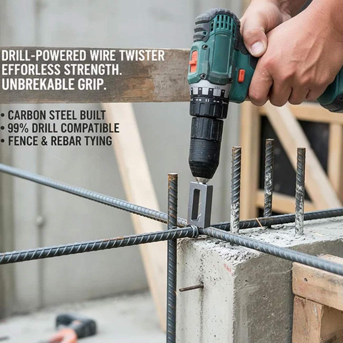 Drill Mounted Wire Twister for 9 Gauge and 11 Gauge Wire Bundling Tasks