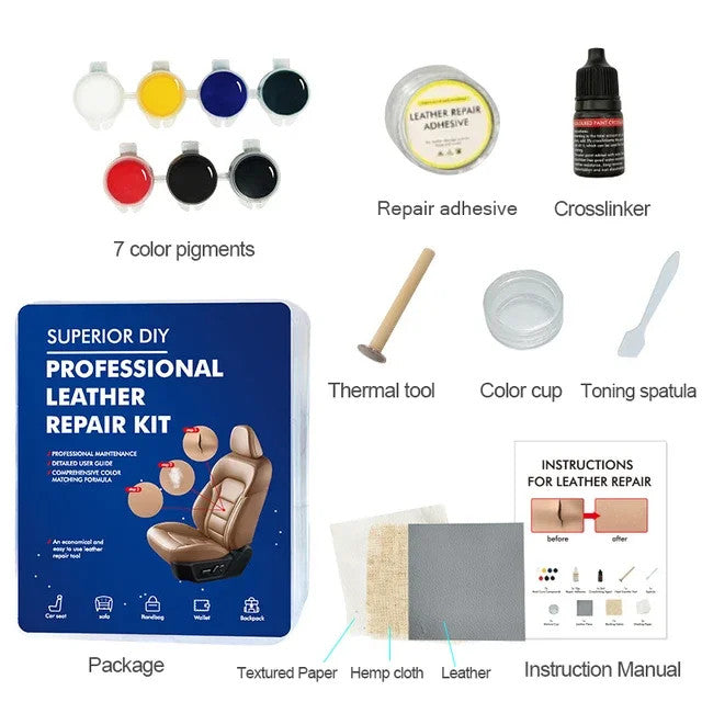 Advanced Leather Repair Gel Kit Filler Restore Car Seat Sofa Scratch Rips Holes