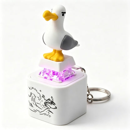 Seagull Mine Keychain,Button with Sound Rechargeable Keyboard Clicker Fidget Toy