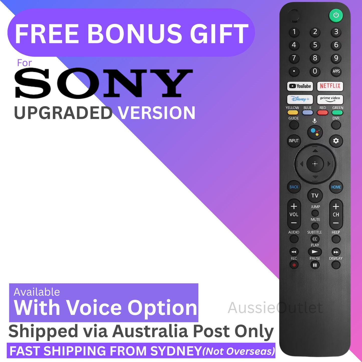 Replacement  Remote for Sony Bravia XR XBR KD 4K 8K OLED Google Android TV