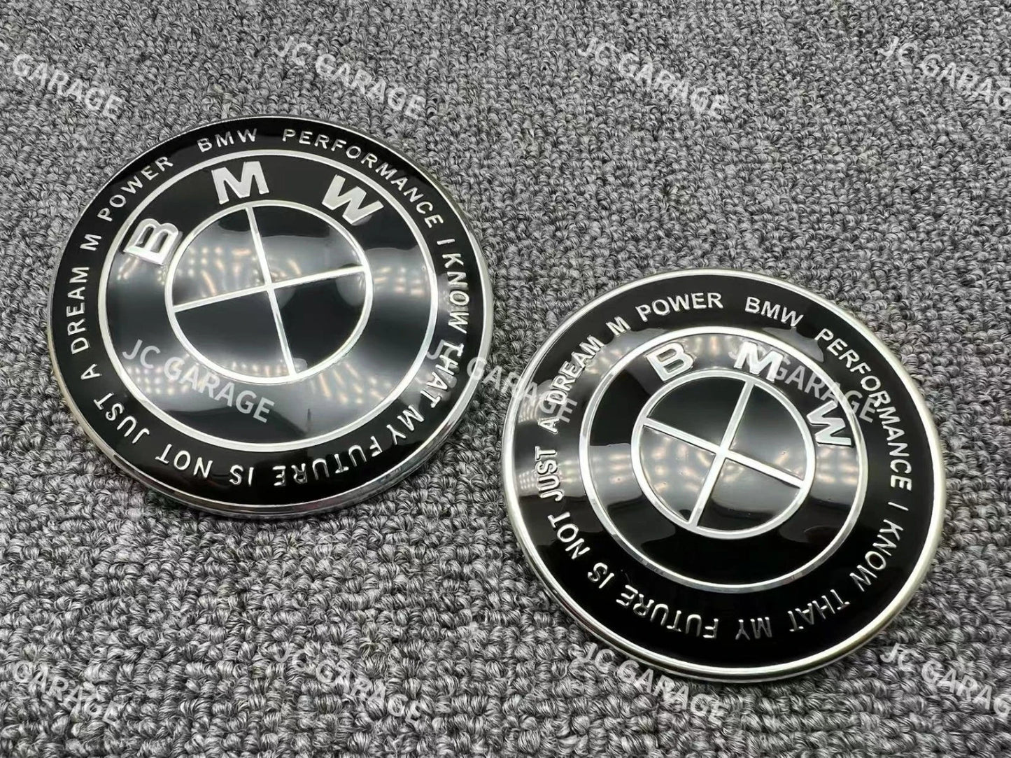 Competition Black w/Grommets BMW Replacement 82mm Front 74mm Rear Emblem Badge