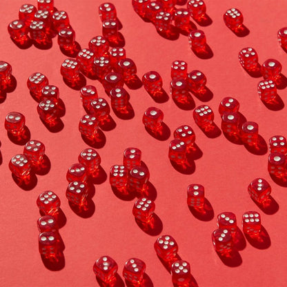10Pcs Acrylic Red Dice 19mm 6 Sided Dice Table Games Casino Dice  Party
