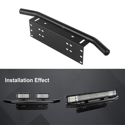 24'' Bull Bar Front Bumper License Number Plate Mount Bracket LED Light Holder