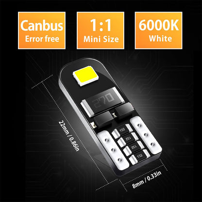 White 10x T10 168 194 6SMD White LED Light Wedge Side Corner Park Globe Bulb 12V