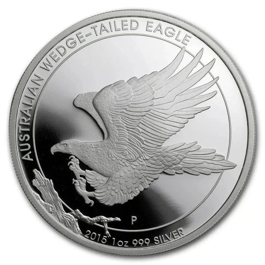 1Pcs 2015 Australia Silver Coins Koala Eagle Crocodie Kangaroo Web Spider 1OZ AU