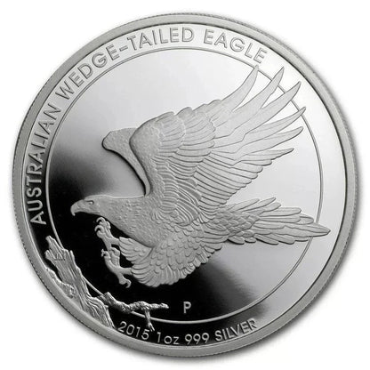 1Pcs 2015 Australia Silver Coins Koala Eagle Crocodie Kangaroo Web Spider 1OZ AU