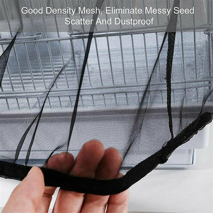 Pet Bird Cage Seed Catcher Guard Skirt Mesh Nylon Cover S/M/L Secure Skirt Mesh