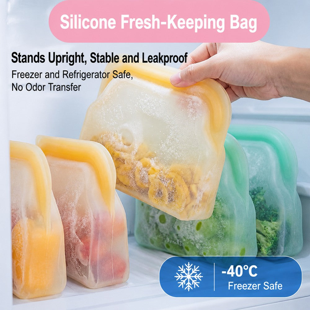 Everbag Silicone Storage, Reusable Silicone Storage Bags, Upright Freezer Bags