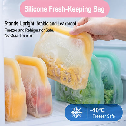 Everbag Silicone Storage, Reusable Silicone Storage Bags, Upright Freezer Bags