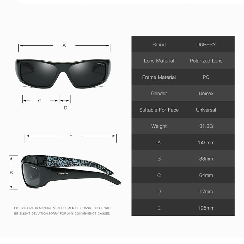 DUBERY Sunglasses Polarized Men's Glasses Sports Driving Fishing Eyewear UV400