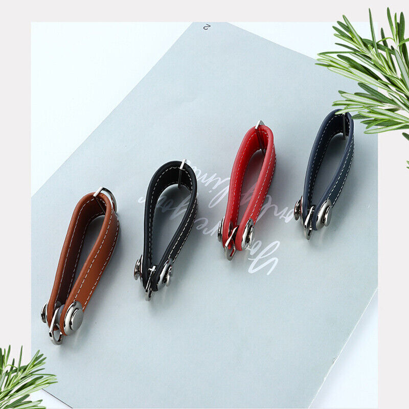 Men Leather Smart Key Holder Organizer Clip Compact Folder Keychain Black AU