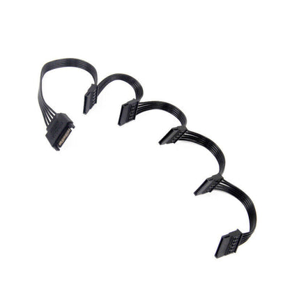 15 Pin SATA Power Y-Splitter Cable Adapter Extension 1 Male to 5 Female For HDD