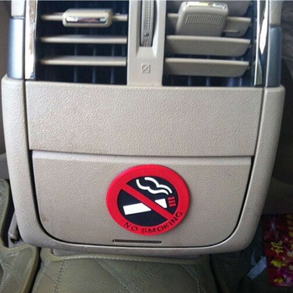 5pcs No Smoking Sign Sticker Decal 50mm Round Self Adhesive Wall Window Car Safe