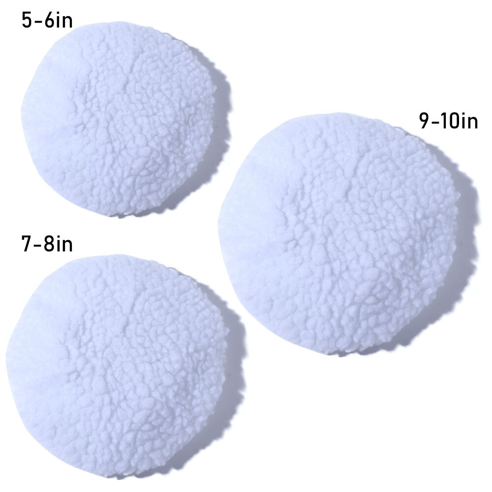 Universal White Woolen Fleece Buffing Pad Waxing Car Polish Buffer Bonnet Cover*