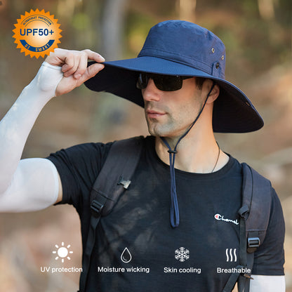 OZ SMART Sun Hat Men/Women, Wide Brim Bucket Hats Certified UPF 50 UV Protection
