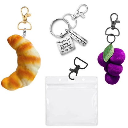 D Rings Key chain Clip Hook Bag Key Rings Swivel Clasps Lanyard Snap Hooks