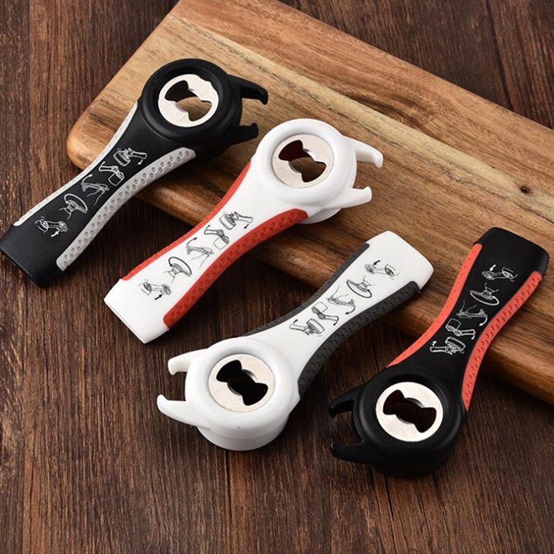 Multi-Use Bottle Opener Non Slip Screw Beer Can Jar Lid Top Remover Kitchen Tool