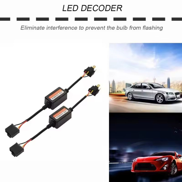 LED Headlight Canbus Decoder H4 9003 Load Resistor Anti-Flicker 1/2/4 pcs Kit H4