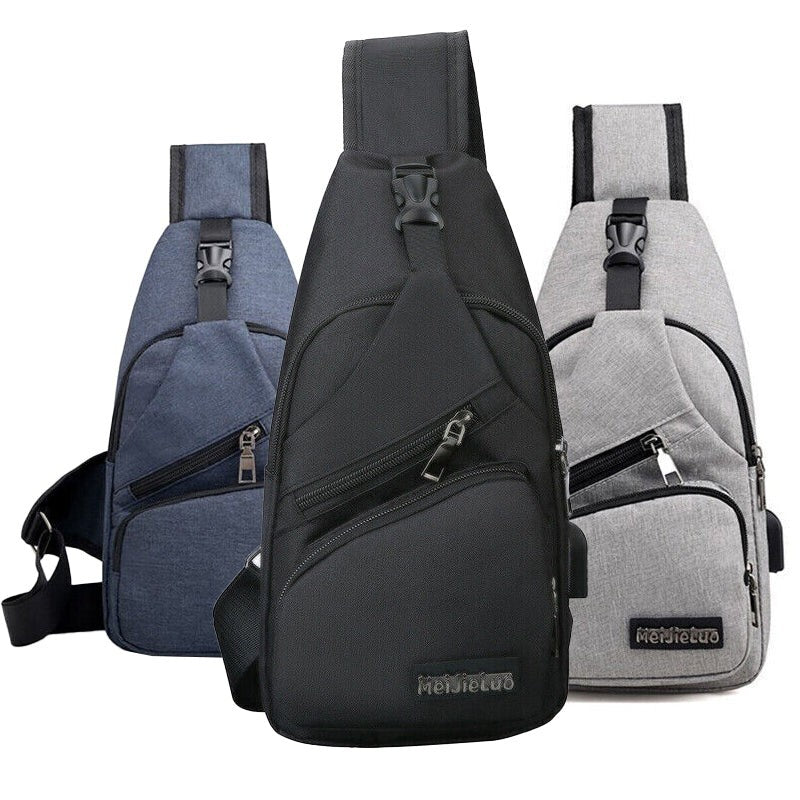 Durable Mens Chest Bag Shoulder Backpack Man Sling Cross Body Satchel Travel Bag