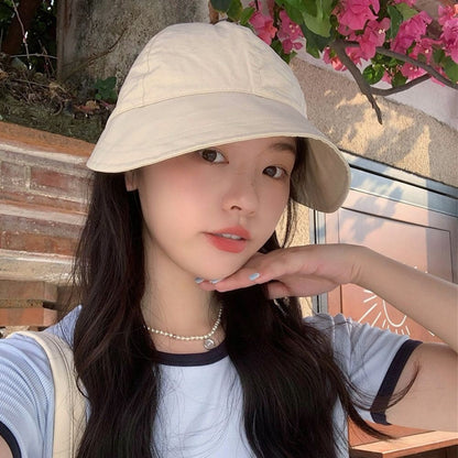 Wide Brim Sun Hat Ponytail Bucket Hat Summer Quick-drying Visors  Men Women