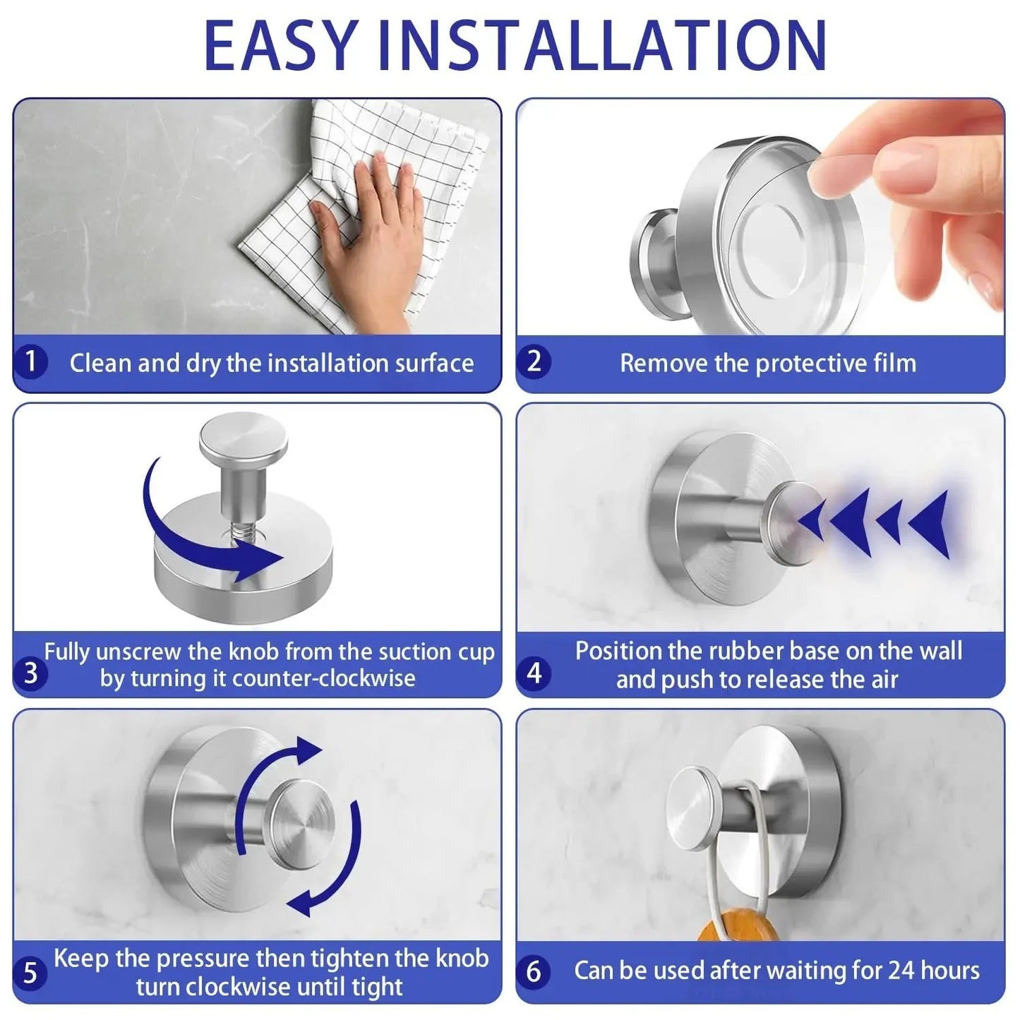 2-4PCS Strong Vacuum Suction Cup Hook Shower Towel Holder Hooks Bathroom Kitchen