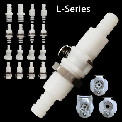 1Pcs Quick Shut-Off Hose Barb Valved Quick Coupler  For Hose Pipe Tube