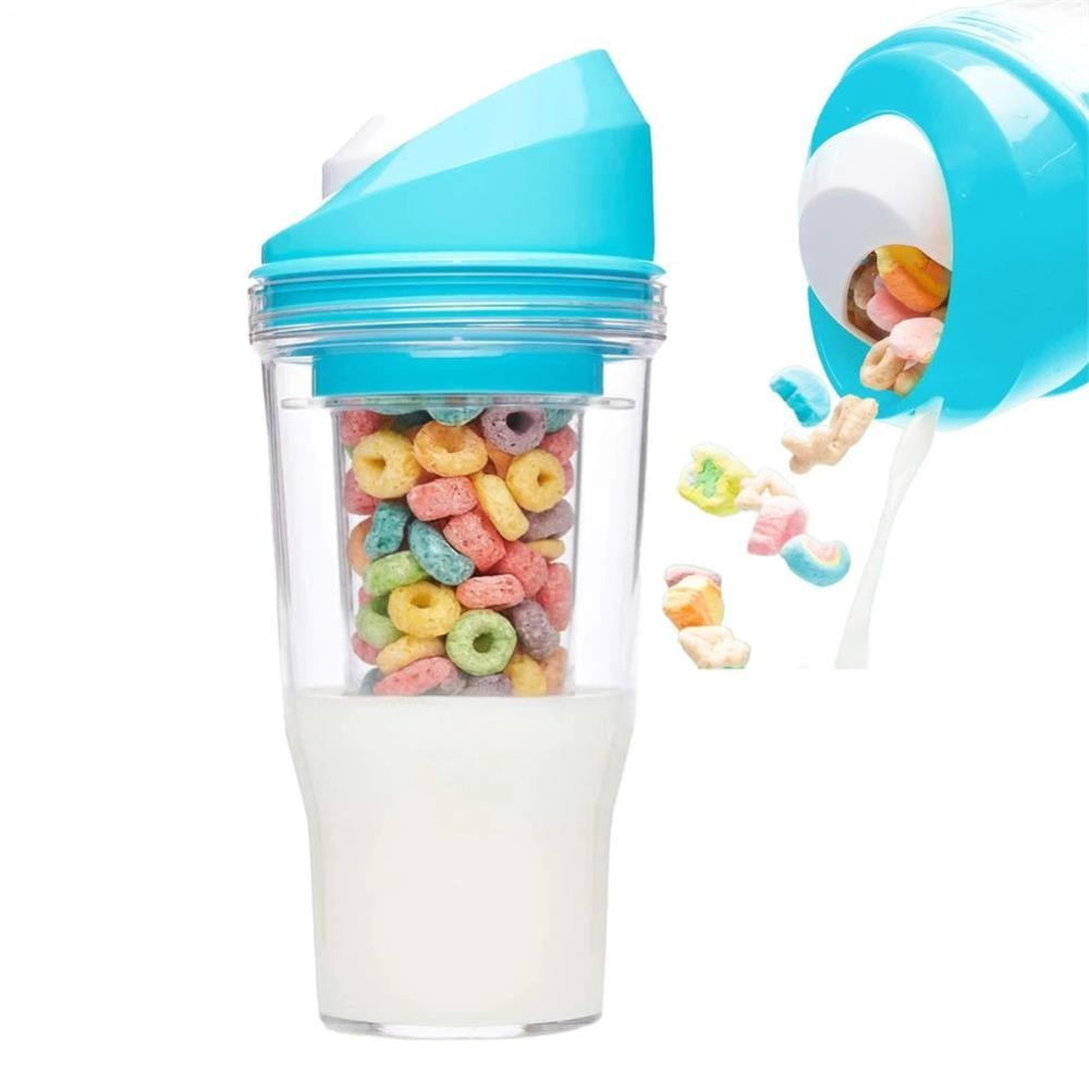 1/2PC Crunch Cup On-the-Go Cereal Tumbler Portable Plastic Cereal Cup Leak-Proof