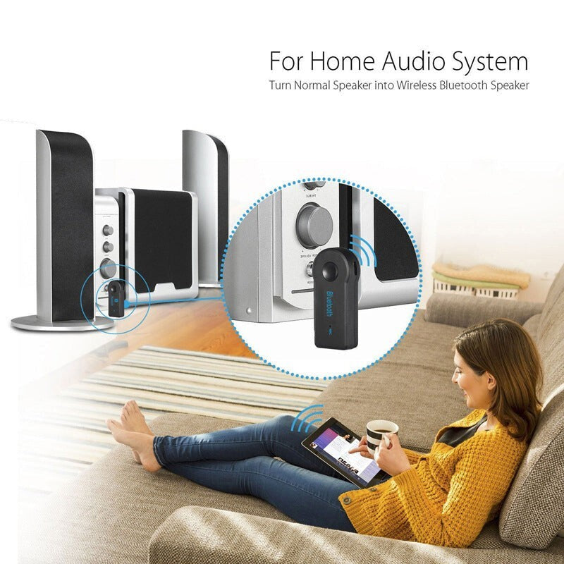 NEW 1PC WIRELESS BLUETOOTH TO AUX 3.5MM AUDIO STEREO CAR MUSIC RECEIVER AU STOCK